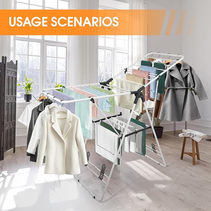 Clothes Drying Rack Foldable, Metal Laundry Drying Rack,