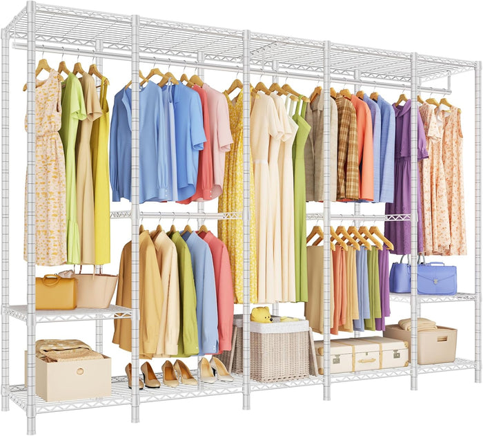 ULIFHOME H50 Clothes Rack, Large Clothing Racks for Hanging Clothes, White
