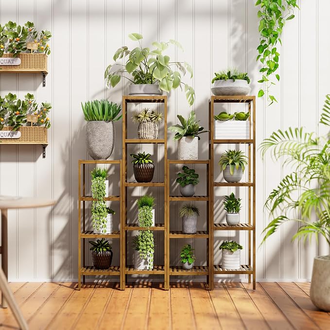 SMIBUY Bathroom Storage Shelf, 5-Tier Bamboo Rack Organizer - Image 9