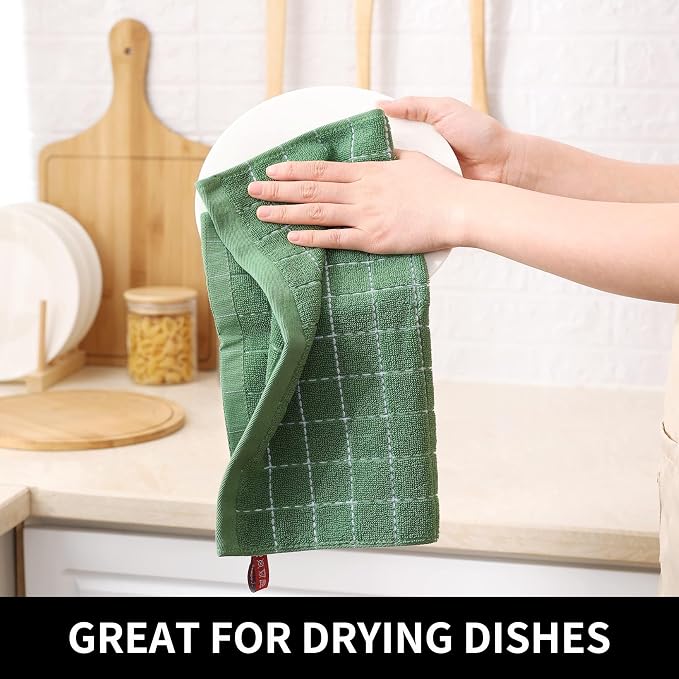Homaxy 100% Cotton Terry Kitchen Dish Cloths, Ultra Soft and Absorbent Dish - Image 4