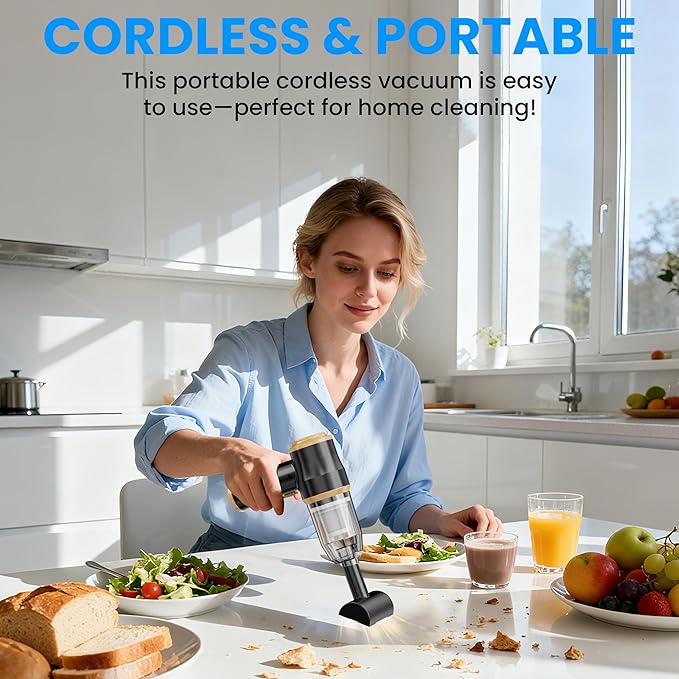 Mini Car Vacuum 15000Pa Portable Cordless Handheld Vacuum Cleaner and Air Duster - Image 3