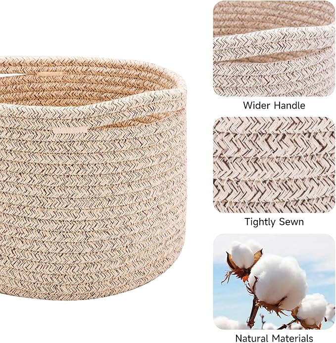 Small Basket for Organizing | Cube Shelf Closet Storage Baskets | 9.7×9.7×7.1” - Image 2