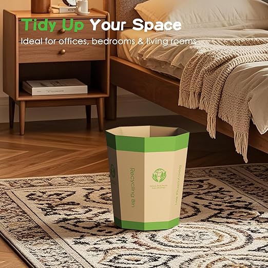 6-Pack Cardboard Trash Can – Foldable, Recyclable, Plastic-Free & Reusable - Image 6
