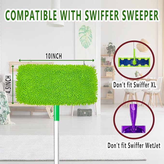 8PCS Reusable Microfiber Mop Pads Washable Wet Pads Compatible - Image 2
