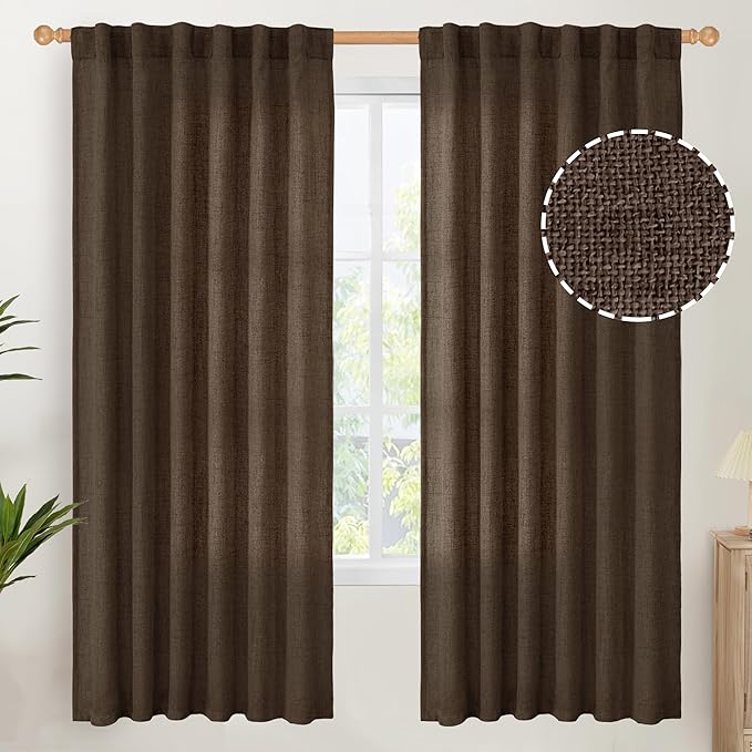YoungsTex Dark Brown Linen Curtains by YoungsTex