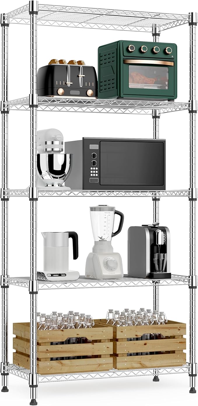 1250 lbs 5 Tier Shelf Metal Storage Shelves Wire Rack Closet Organizers by MEIGAOPLASTICANDMETALHKCOLIMITED