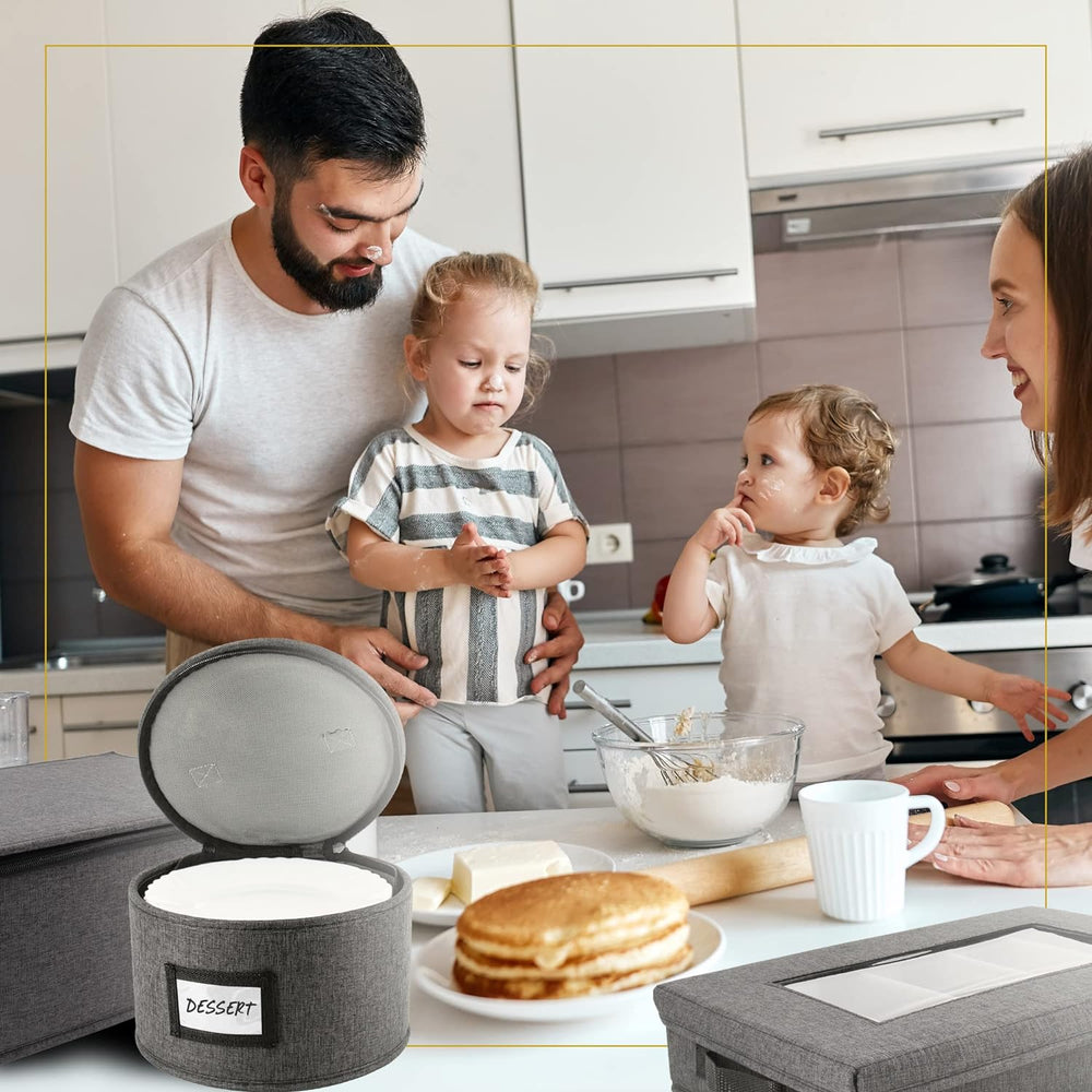 HOMELUX THEORY 8pc China Storage Containers for Dinnerware with Lid