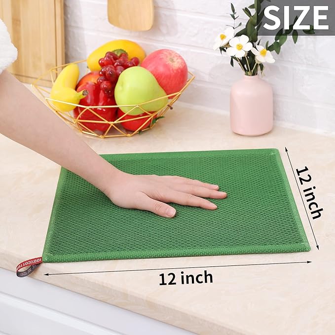 Homaxy 100% Cotton Waffle Weave Kitchen Dish Cloths, Ultra Soft Absorbent Quick - Image 5