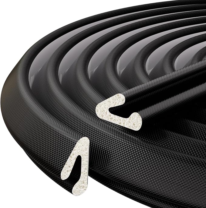 V-Shaped Weather Stripping Door Seal, 19.7FT Draft Stopper by VANNESSE