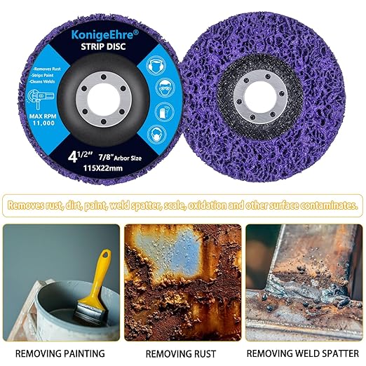 12 Pack 4-1/2" x 7/8" Strip Discs Stripping Wheel Fit Angle Grinder Clean and - Image 4