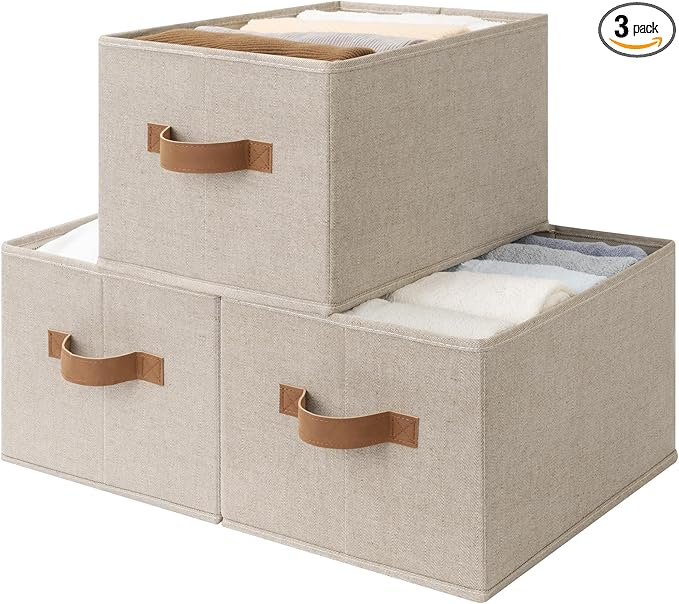 StorageWorks Storage Baskets for Shelves, Foldable Fabric Closet Storage Bins by StorageWorks