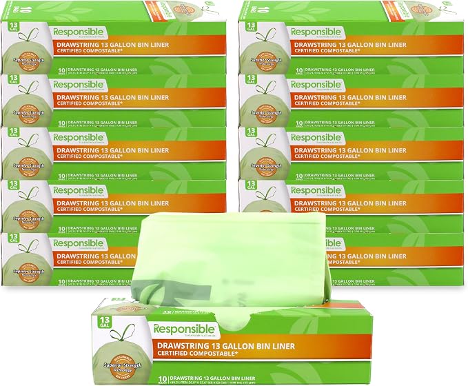 Responsible Products Kitchen Bin Liners, Certified Compostable, Heavy Duty - Image 2