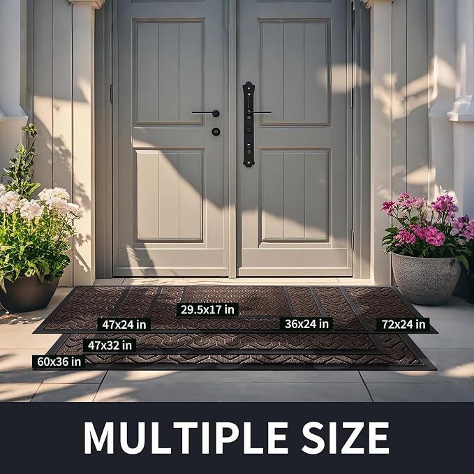 Yimobra Front Door Mat Outside Entrance 29.5x17, Waterproof Heavy Duty Outdoor - Image 2