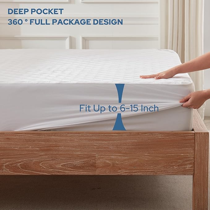 BEDLORE Waterproof Mattress Protector, Twin XL Size Mattress Pad - Image 4