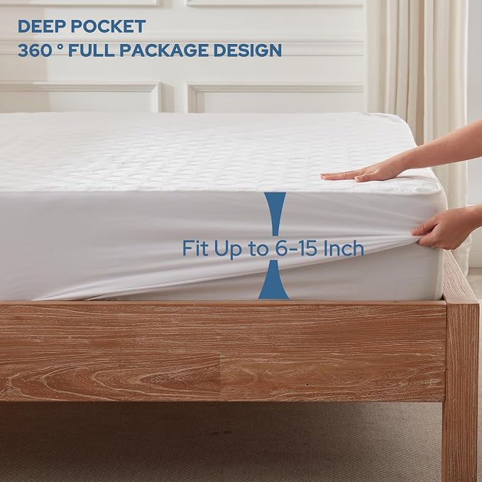 BEDLORE Waterproof Mattress Protector, Full Size, Deep Pocket, Eco-Friendly - Image 4
