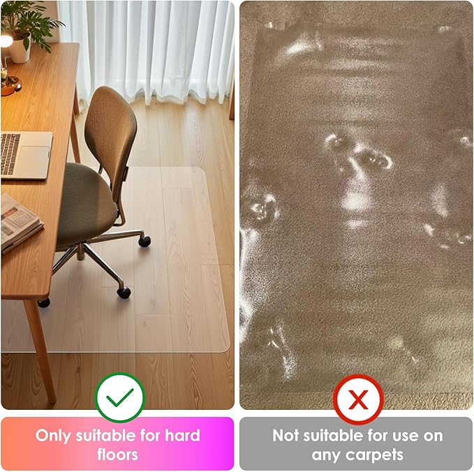 Azadx Office Chair Mat for Hardwood Floor 36 x 48'', Office Mat Plastic - Image 3