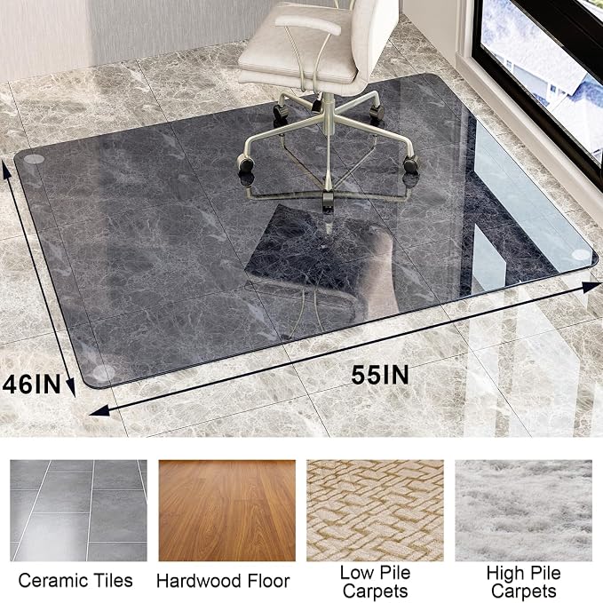 GLSLAND 46" × 55" Chair Mat – Durable Office Chair Mat on Carpet - Image 7
