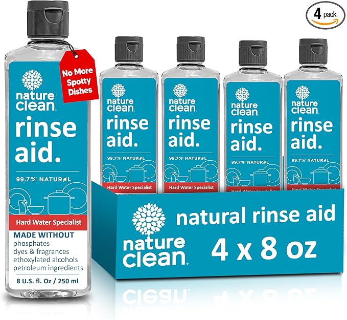 Nature Clean All Natural Dishwasher Rinse Aid Cleaner, Liquid Dishwasher Rinse by NatureClean