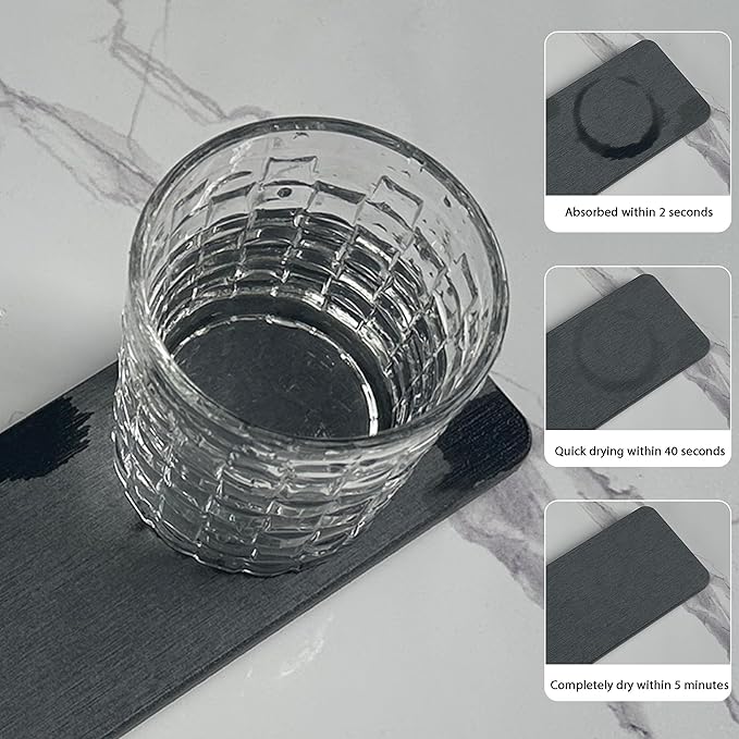 2 Pcs Water Absorbing Stone Trays, Kitchen/Bathroom Sink Soap Dish, Diatomite - Image 7