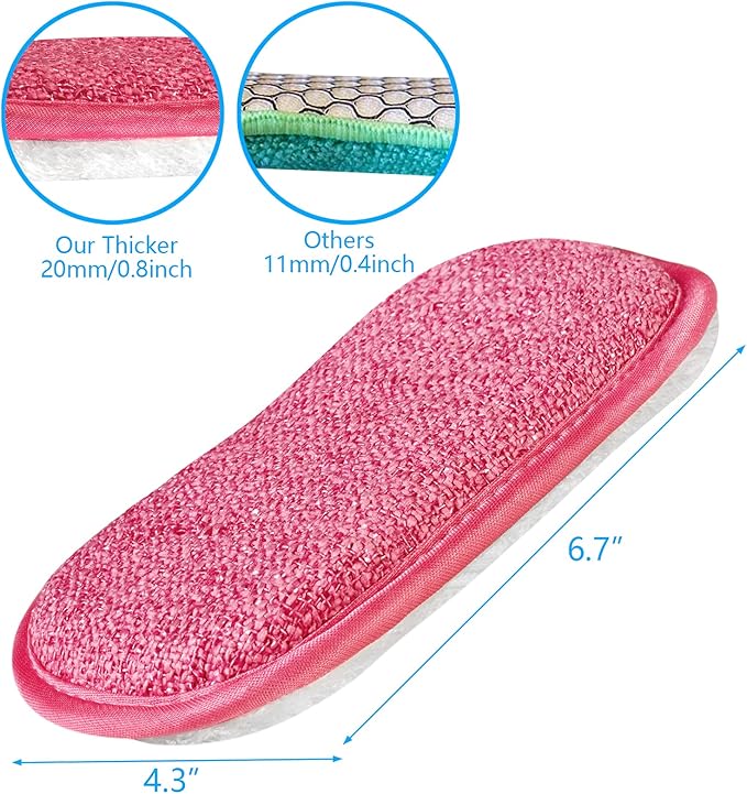 Kitchen Dish Sponge Scrubber Non Scratch, Dishcloth No Odor Reusable Washable - Image 3
