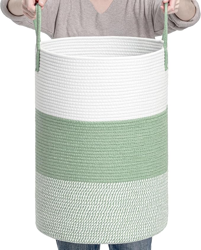 CLHMILY&Z 60L Laundry Basket Round Storage Rope Basket by ClhmilyZ