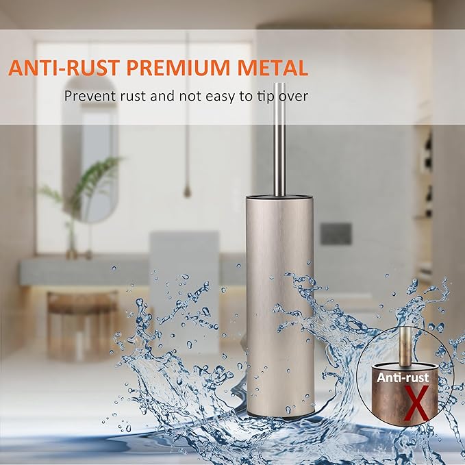 Toilet Brush and Holder Set Premium Material Toilet Bowl Cleaner Free Standing - Image 2