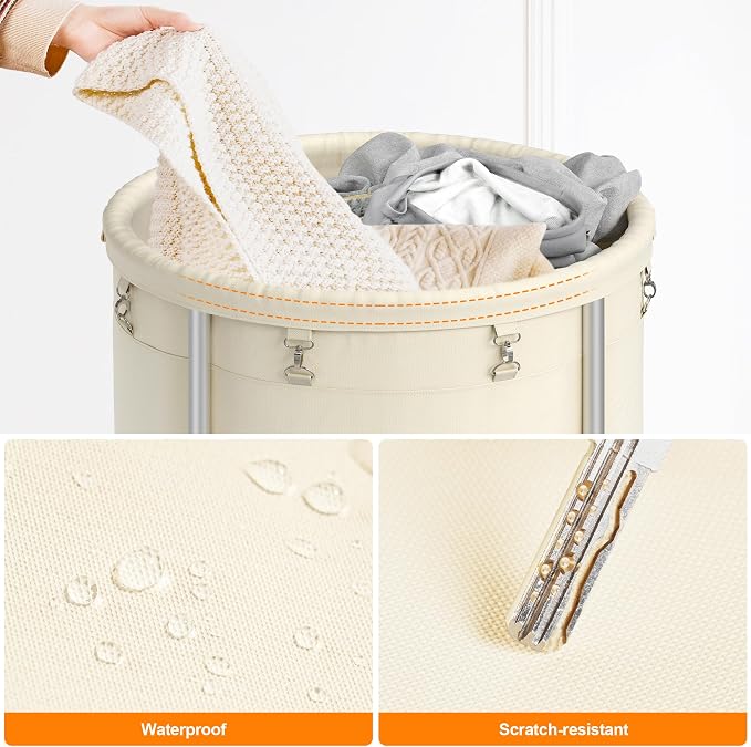 ELYKEN Laundry Basket with Wheels, 170L Rolling Laundry Hamper with Removable - Image 8