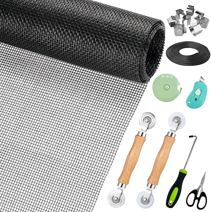 Window Screen Replacement, Screen Door Repair Kit, Including 50 FT by Ghguole