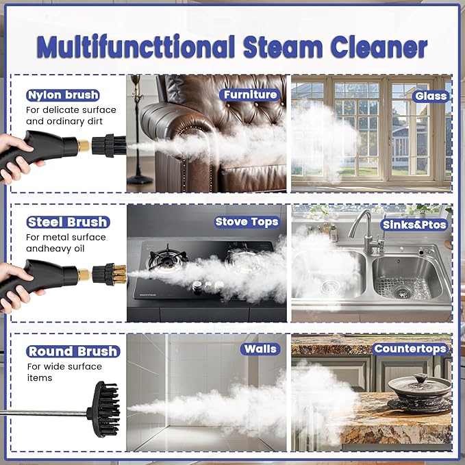 2500W Handheld Steam Cleaner, Portable Car Steamer - Image 4