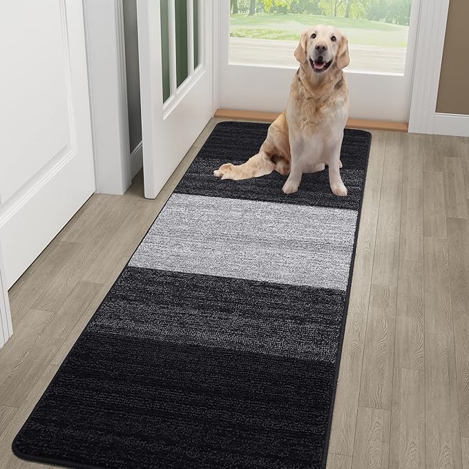 Kitinjoy Indoor Outdoor Door Mat, 48x30 Non-Slip Absorbent Dirt Trapper by Kitinjoy