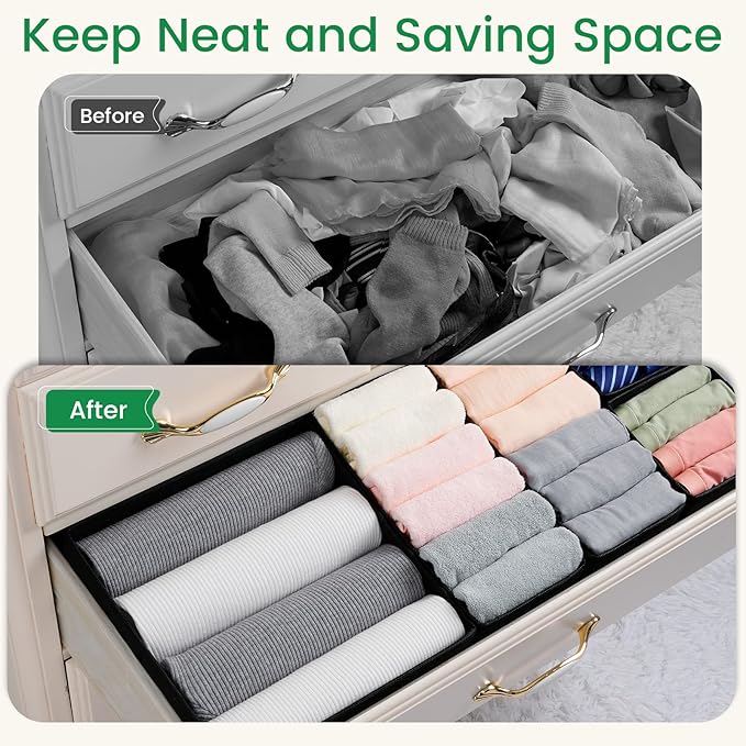 Criusia Drawer Organizer Clothes, 24 Pack Underwear Drawer Organizers, Foldable - Image 2