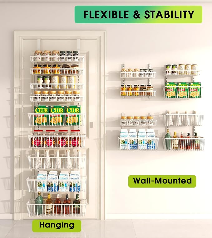White 9-Tier Over The Door Pantry Organizer, Pantry Organization and Storage - Image 4