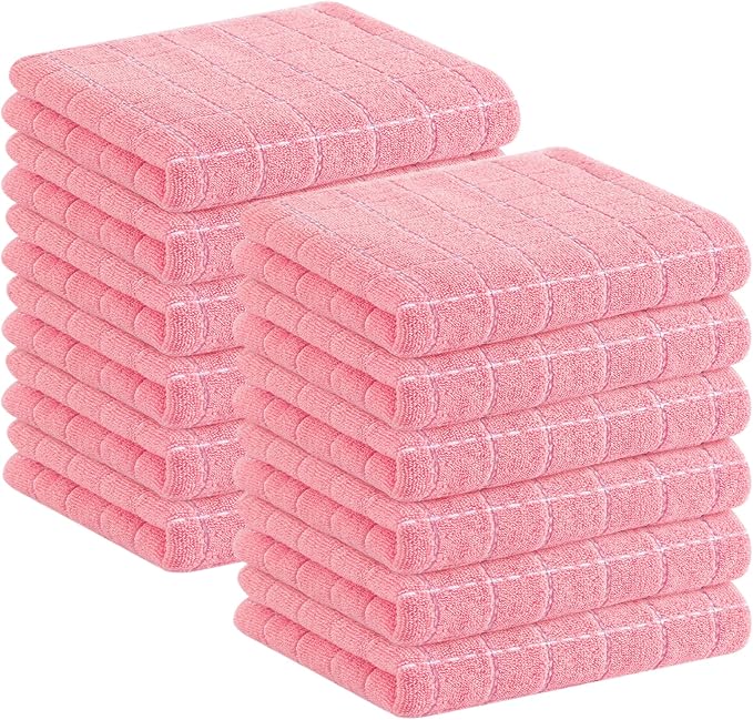 Homaxy 100% Cotton Terry Kitchen Towels, Checkered Designed, Soft and Super by Homaxy