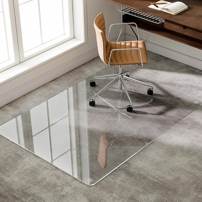 GLSLAND 54"x32" Tempered Glass Chair Mat Heavy-Duty Floor Protector - Image 7