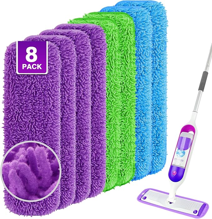 Reusable Mop Pads for Swiffer PowerMop, 8 Pack Microfiber Mop Pad Refill by Unimade