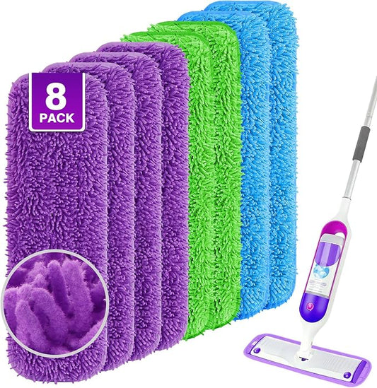 Reusable Mop Pads for Swiffer PowerMop, 8 Pack Microfiber Mop Pad Refill by Unimade