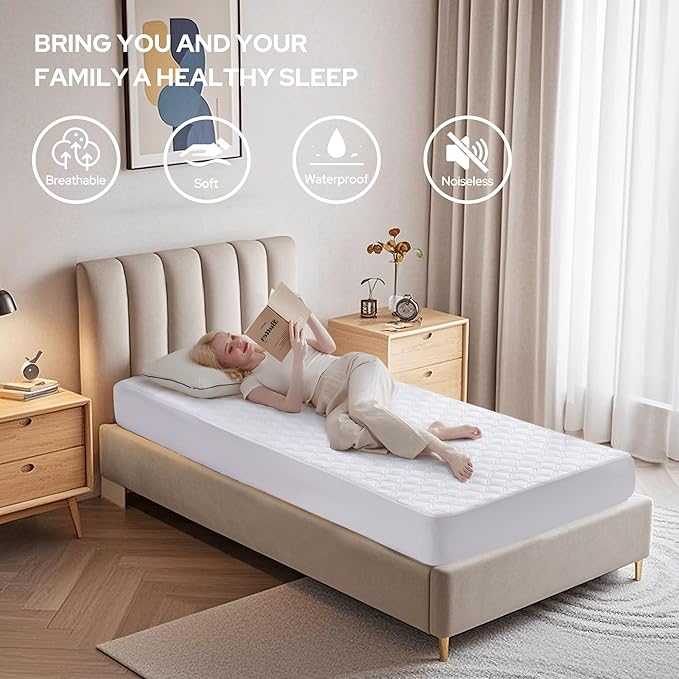 BEDLORE Waterproof Mattress Protector, Twin XL Size Mattress Pad - Image 3
