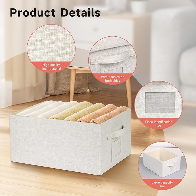 Large 17''x12'' Quart Collapsible Stackable Storage Bins - Image 3