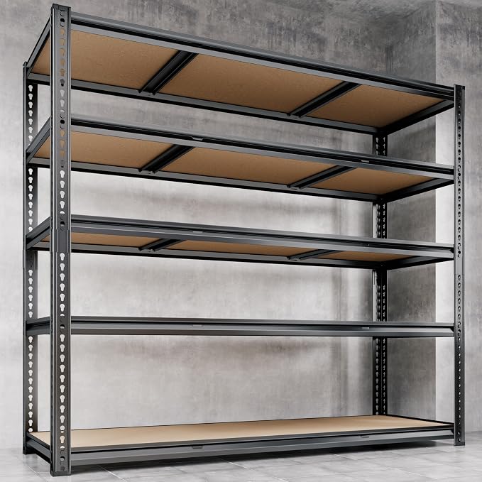 48"W Garage Shelving, 3050LBS Storage Shelves heavy duty, 5 Tier Metal Shelving - Image 9