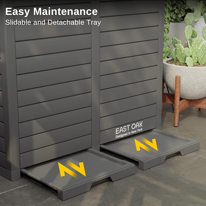 EAST OAK 76 Gallon Outdoor Trash Can | Waterproof Resin Garbage Can - Image 4