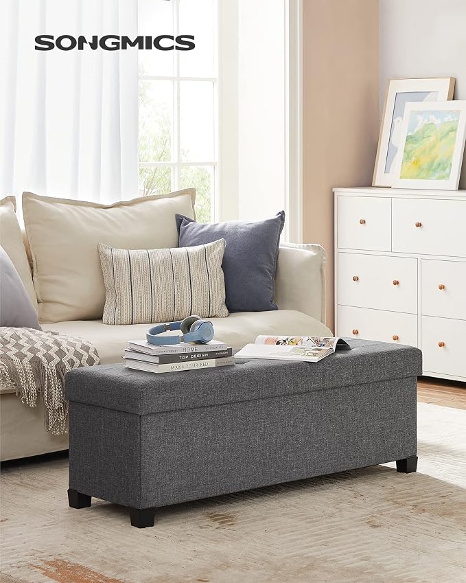 SONGMICS Storage Ottoman Bench, Foldable Foot Rest - Image 3