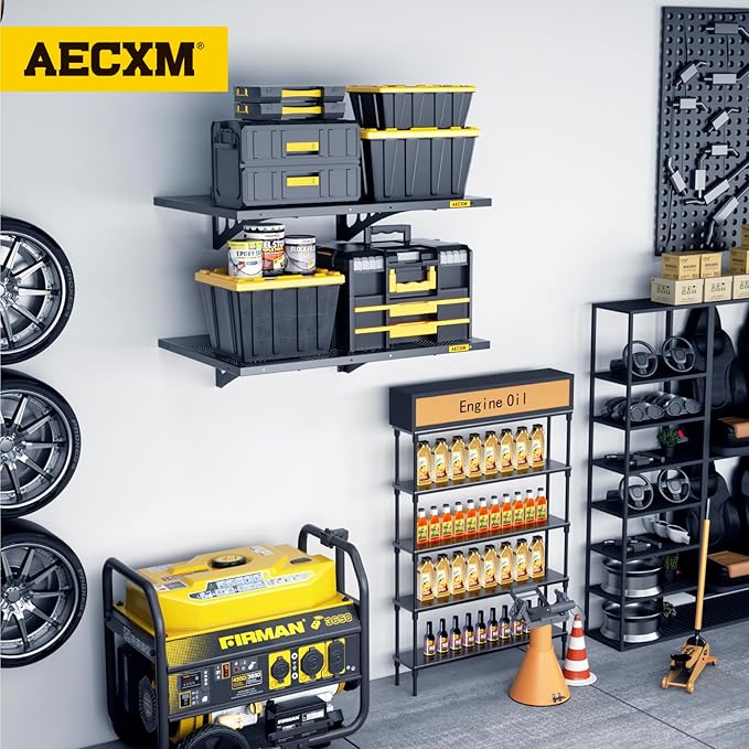 2-Pack 1.64x4ft Adjustable Garage Wall Shelving 560lbs Load Capacity Heavy Duty - Image 2