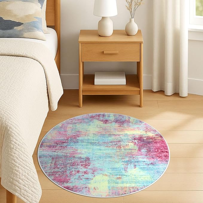 IOHOUZE Round Area Rug 3 Ft Circle Entryway Rugs Round Washable Door Mat Indoor - Image 8