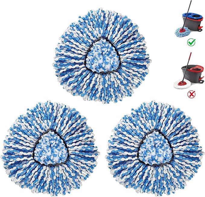 BonusLife 3-Pack Mop Head for O-Ceda RinseClean Spin Mop Refill 2-Tank System by BonusLifeInc