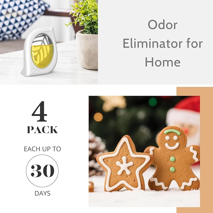 Air Freshener for Home, 4 Pack, Gingerbread, Odor Eliminator for Small Area - Image 2