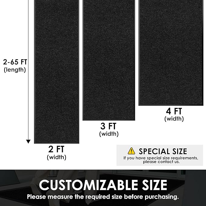 3′ x 32′ Front Door Mat Indoor Outdoor Entrance, Commercial Floor Mat Heavy - Image 2