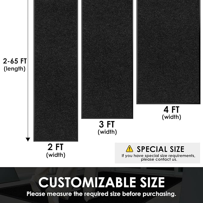 3′ x 37′ Front Door Mat Indoor Outdoor Entrance, Commercial Floor Mat Heavy - Image 2