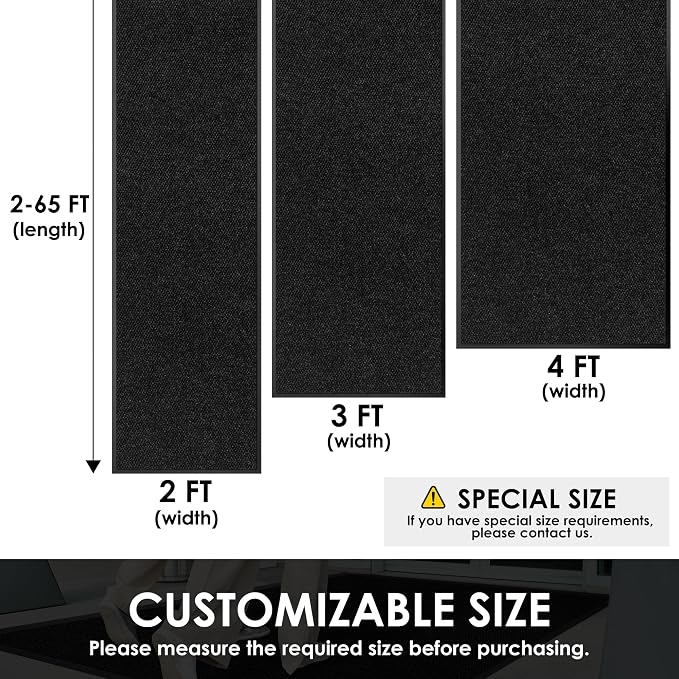 3′ x 56′ Front Door Mat Indoor Outdoor Entrance, Commercial Floor Mat Heavy - Image 2
