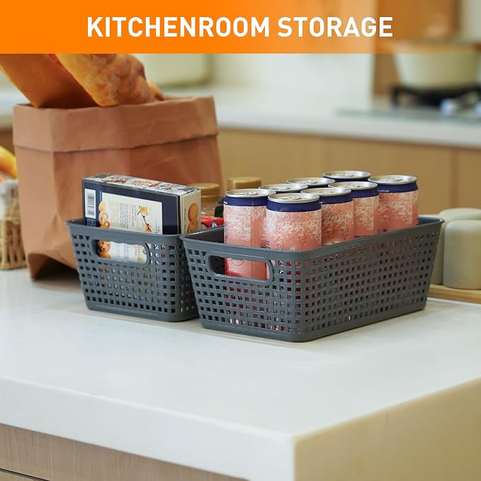 Plastic Storage Baskets With Lid, Storage Bins - Image 5