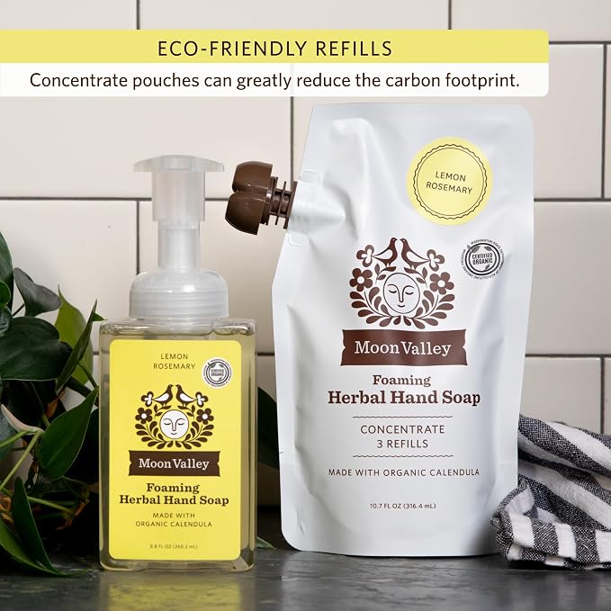 Moon Valley Foaming Hand Soap Refill Pouch, Two-Pack Lemon Rosemary Soap - Image 6